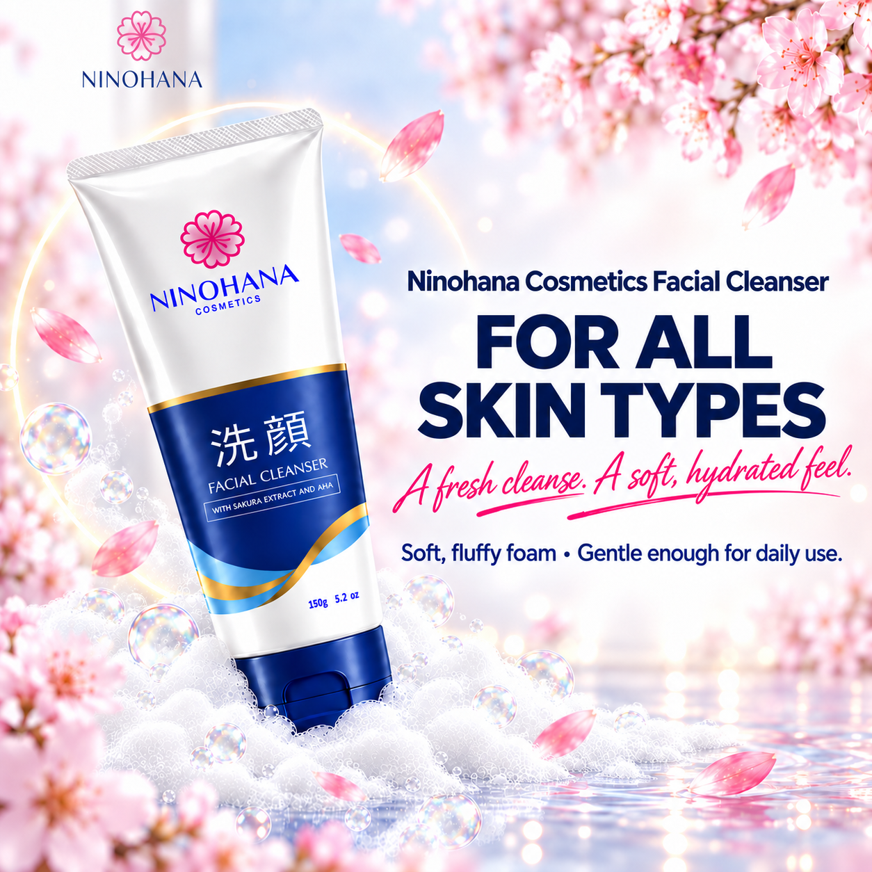 The Ninohana cleanser suits every skin type